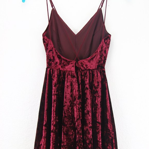 Silence + Noise Red Metallic Velvet romper - Picture 2 of 5